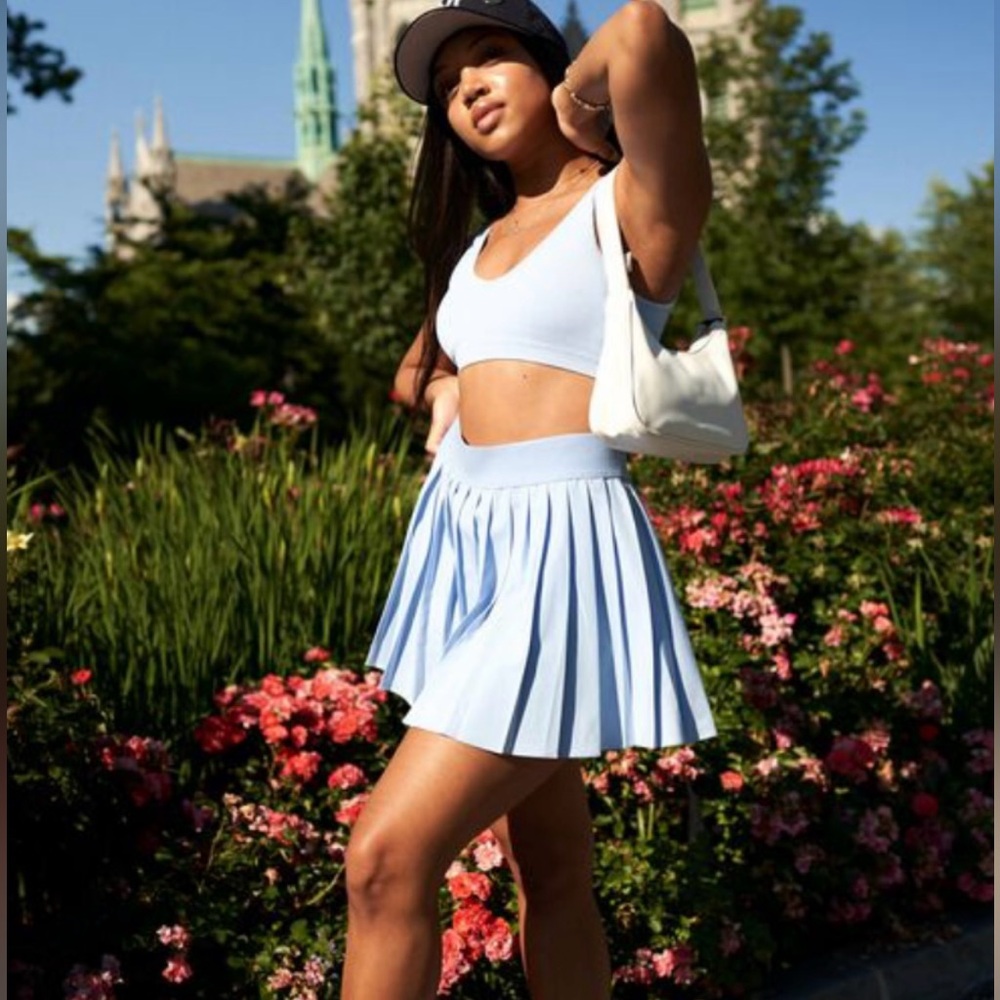 Garage Light Blue Pleated Skirt